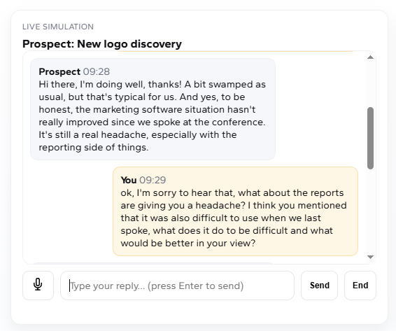 Sales Flair Chat Interface
